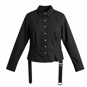 Armani Exchange women’s Black Button-Down Shirt with Belt Detail size L